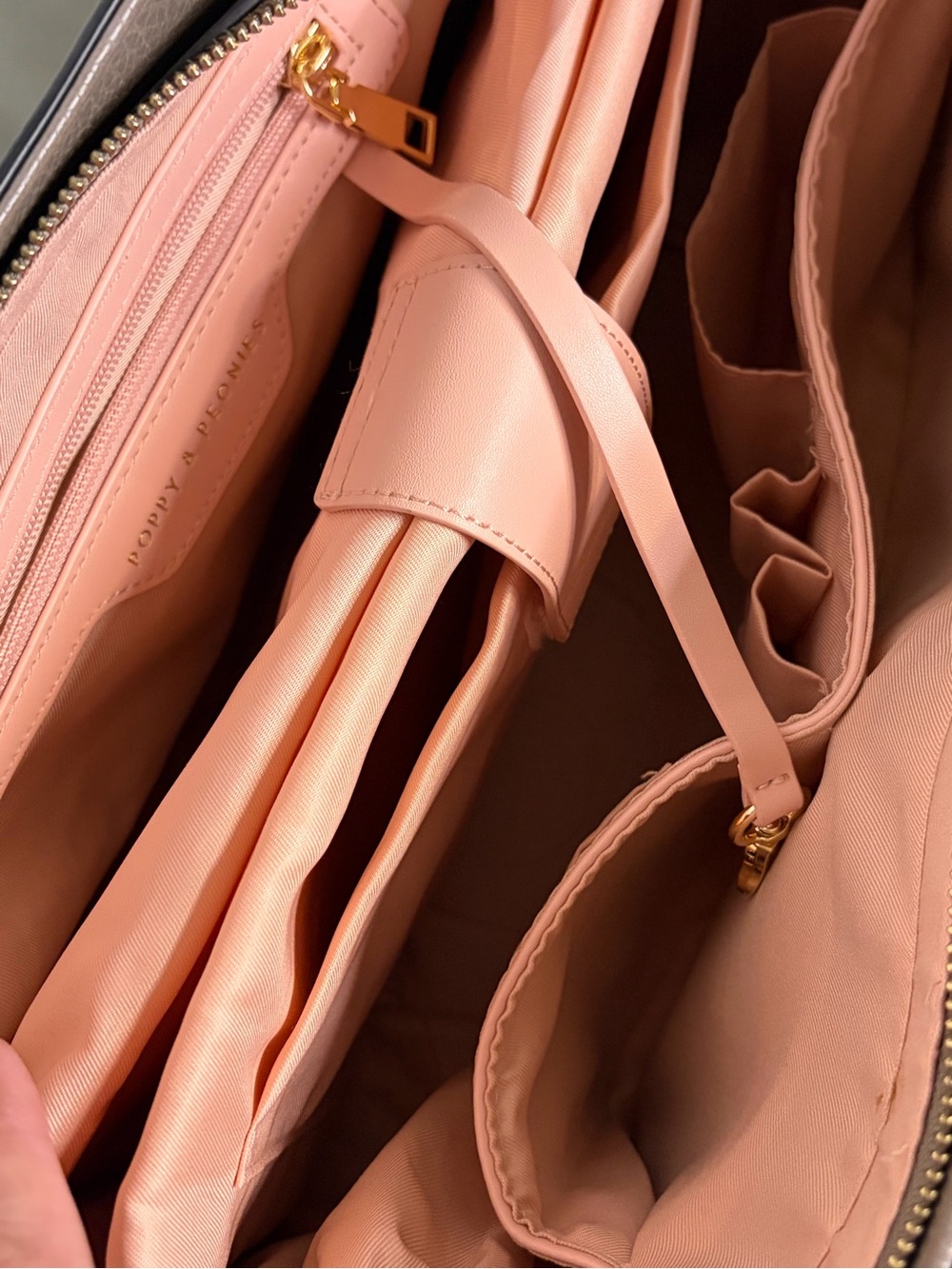 Poppy & Peonies Leather Go-Getter tote bag in Gray - Picture 9 of 15